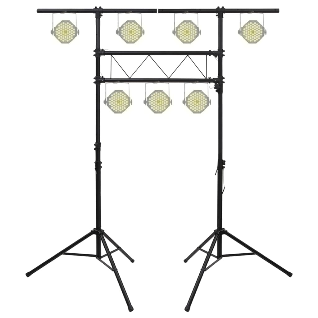 Light stand black 238x115x(180-300) cm steel