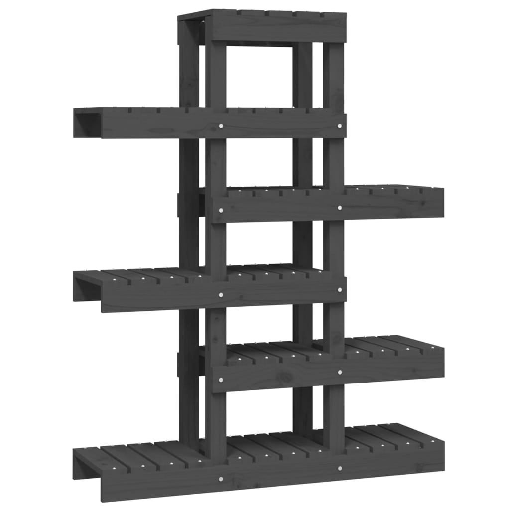 Plant stand grey 85x25x109,5 cm solid pine wood