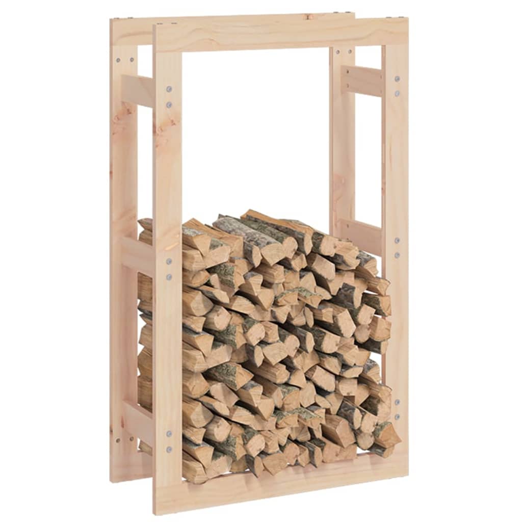 Etagère à bûches 60x25x100 cm en bois de pin massif