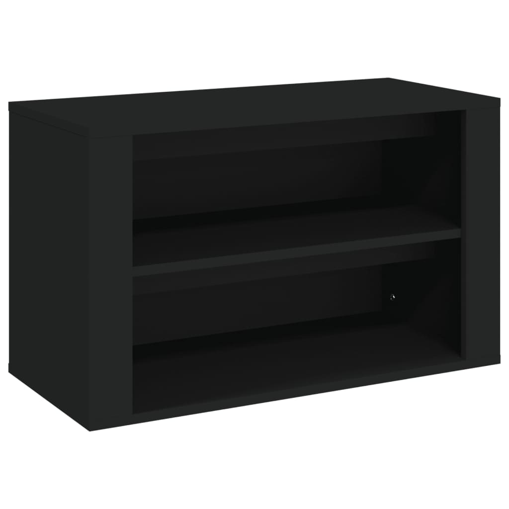 Étagère à chaussures noire 75x35x45 cm en bois
