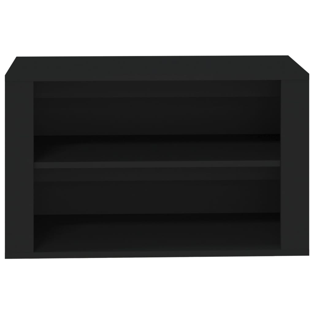 Étagère à chaussures noire 75x35x45 cm en bois