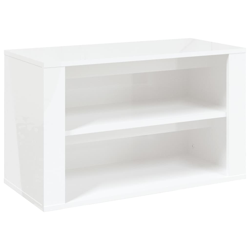 Shoe rack high-gloss white 75x35x45 cm made of wood