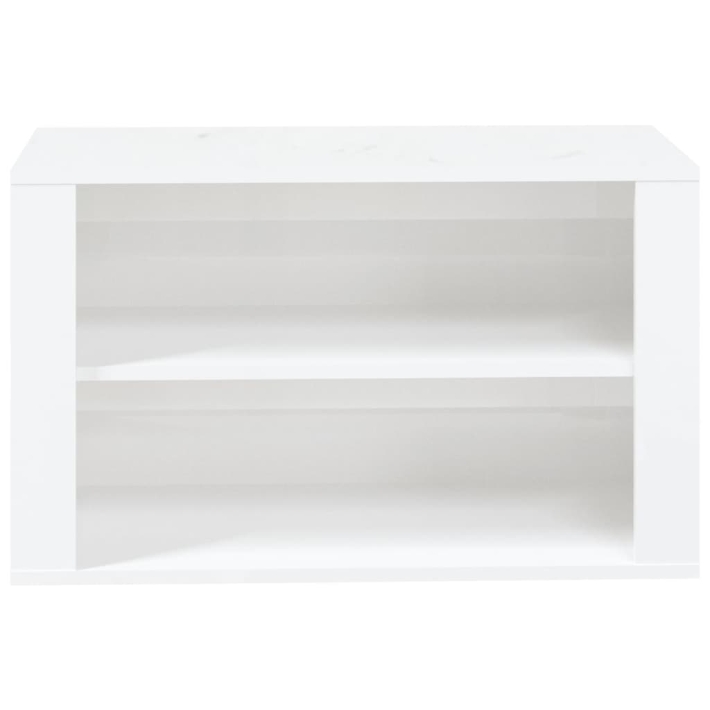 Shoe rack high-gloss white 75x35x45 cm made of wood