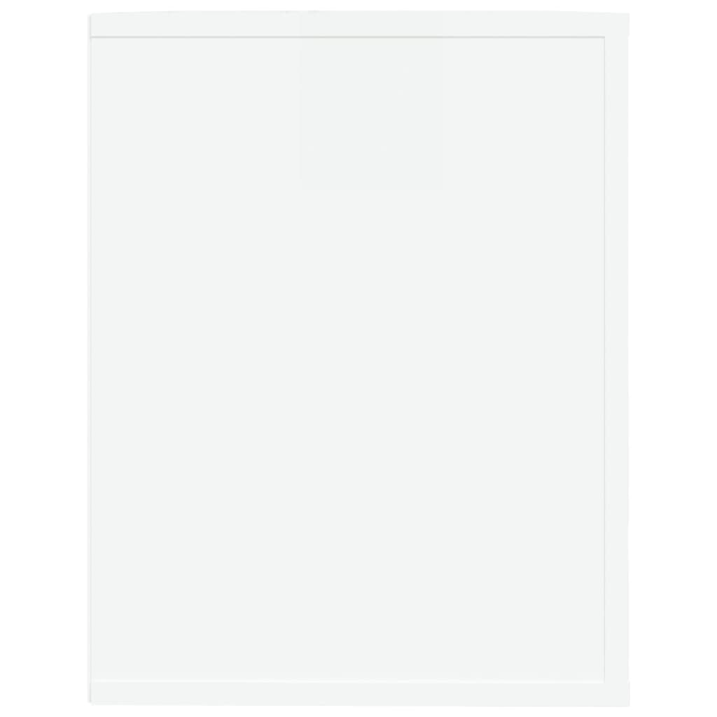Shoe rack high-gloss white 75x35x45 cm made of wood