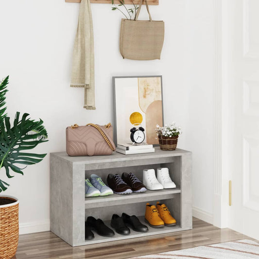Shoe rack concrete gray 75x35x45 cm made of wood