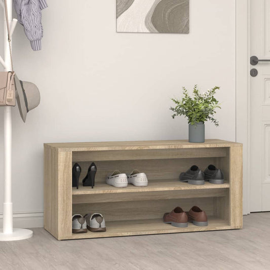 Étagère à chaussures chêne Sonoma 100x35x45 cm en bois