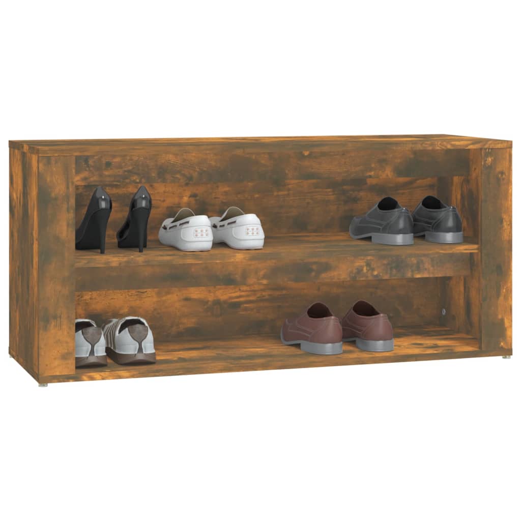 Shoe rack smoked oak 100x35x45 cm made of wood