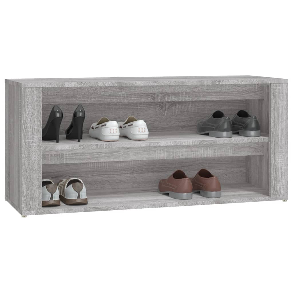 Étagère à chaussures gris Sonoma 100x35x45 cm en bois