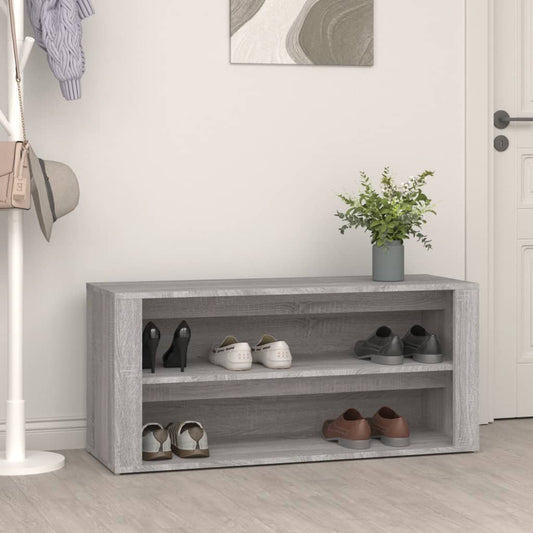 Étagère à chaussures gris Sonoma 100x35x45 cm en bois