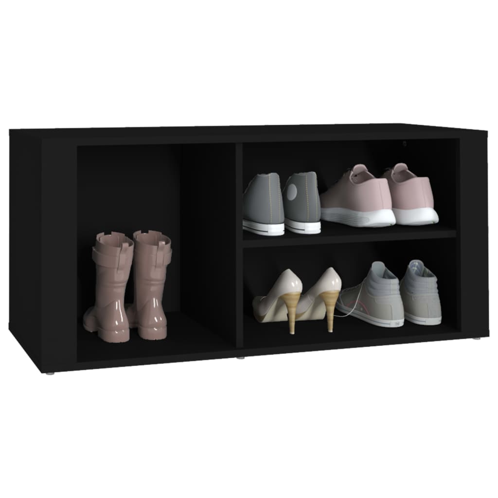 Étagère à chaussures noir 100x35x45 cm en bois