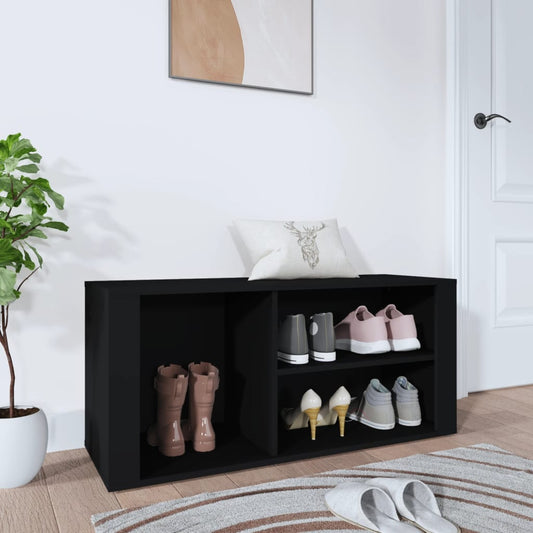 Étagère à chaussures noir 100x35x45 cm en bois