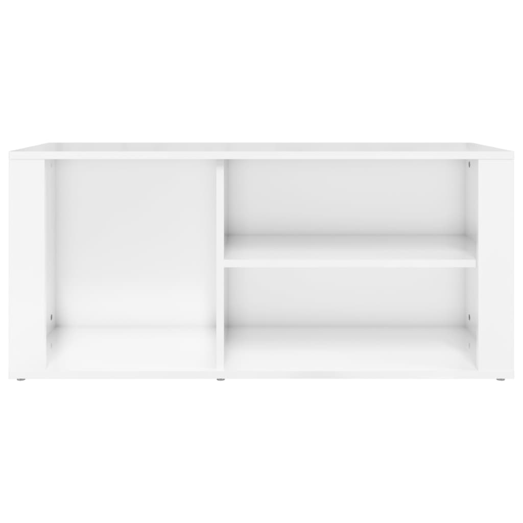 Shoe rack high-gloss white 100x35x45 cm made of wood