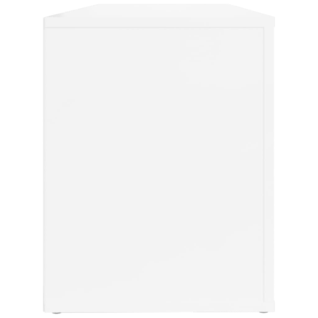 Shoe rack high-gloss white 100x35x45 cm made of wood