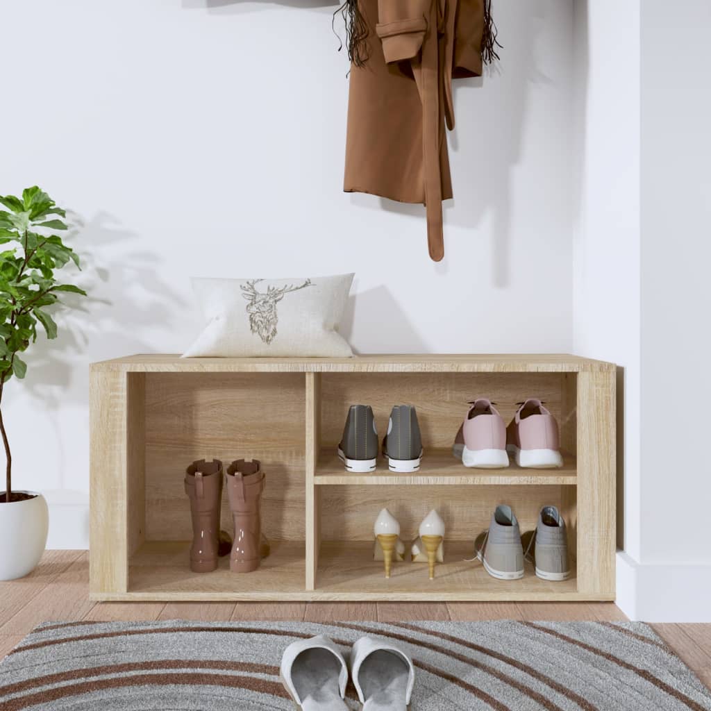 Étagère à chaussures chêne Sonoma 100x35x45 cm en bois