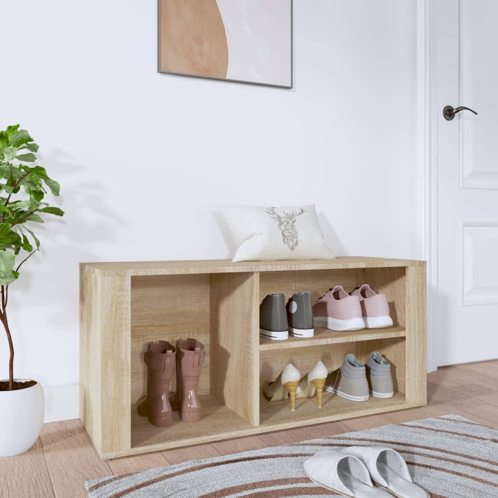 Étagère à chaussures chêne Sonoma 100x35x45 cm en bois