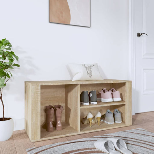 Étagère à chaussures chêne Sonoma 100x35x45 cm en bois