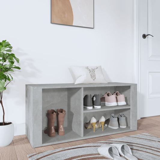 Shoe rack concrete gray 100x35x45 cm made of wood