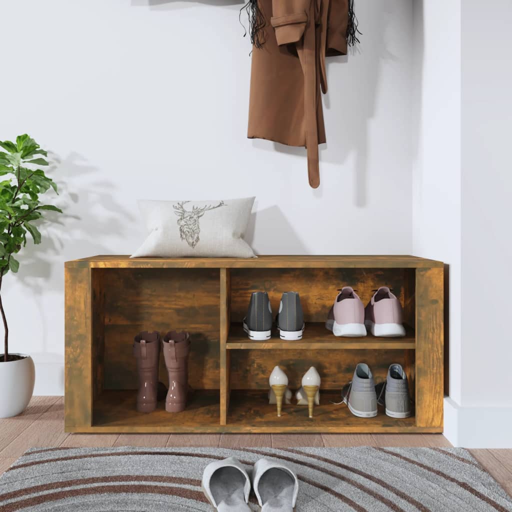 Shoe rack smoked oak 100x35x45 cm made of wood