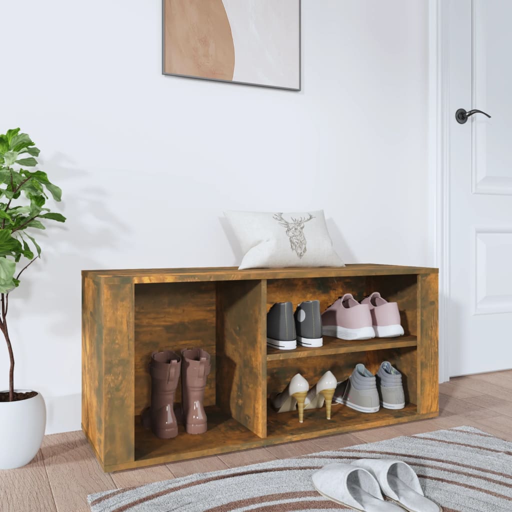 Shoe rack smoked oak 100x35x45 cm made of wood