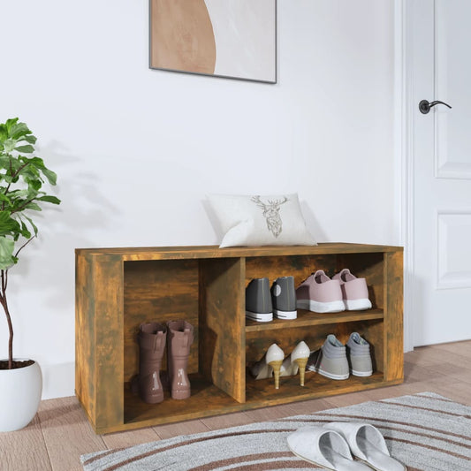 Shoe rack smoked oak 100x35x45 cm made of wood