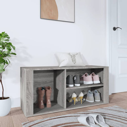 Étagère à chaussures gris Sonoma 100x35x45 cm en bois