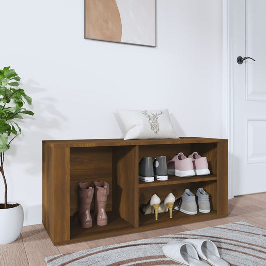 Shoe rack brown oak look 100x35x45 cm made of wood