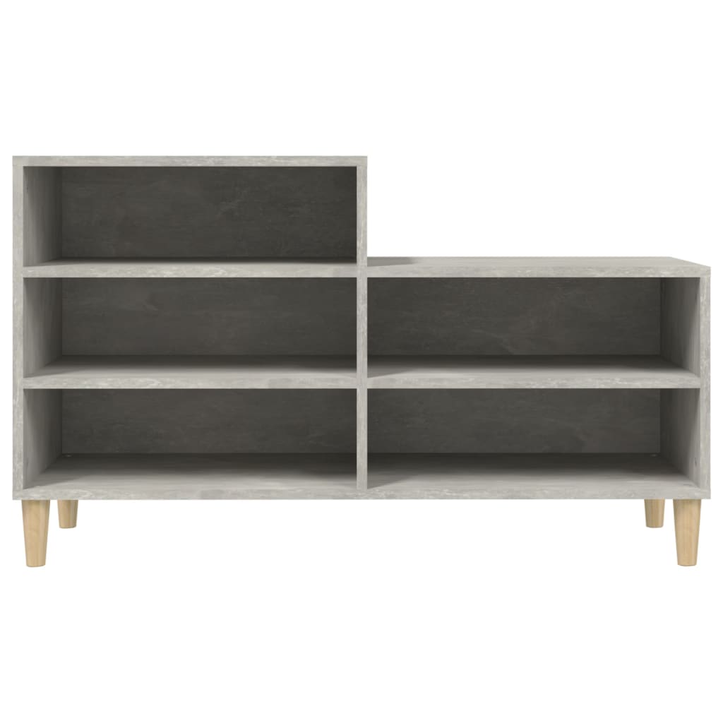 Shoe rack concrete gray 102x36x60 cm made of wood