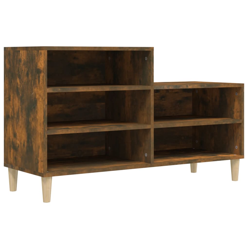 Shoe rack smoked oak 102x36x60 cm made of wood