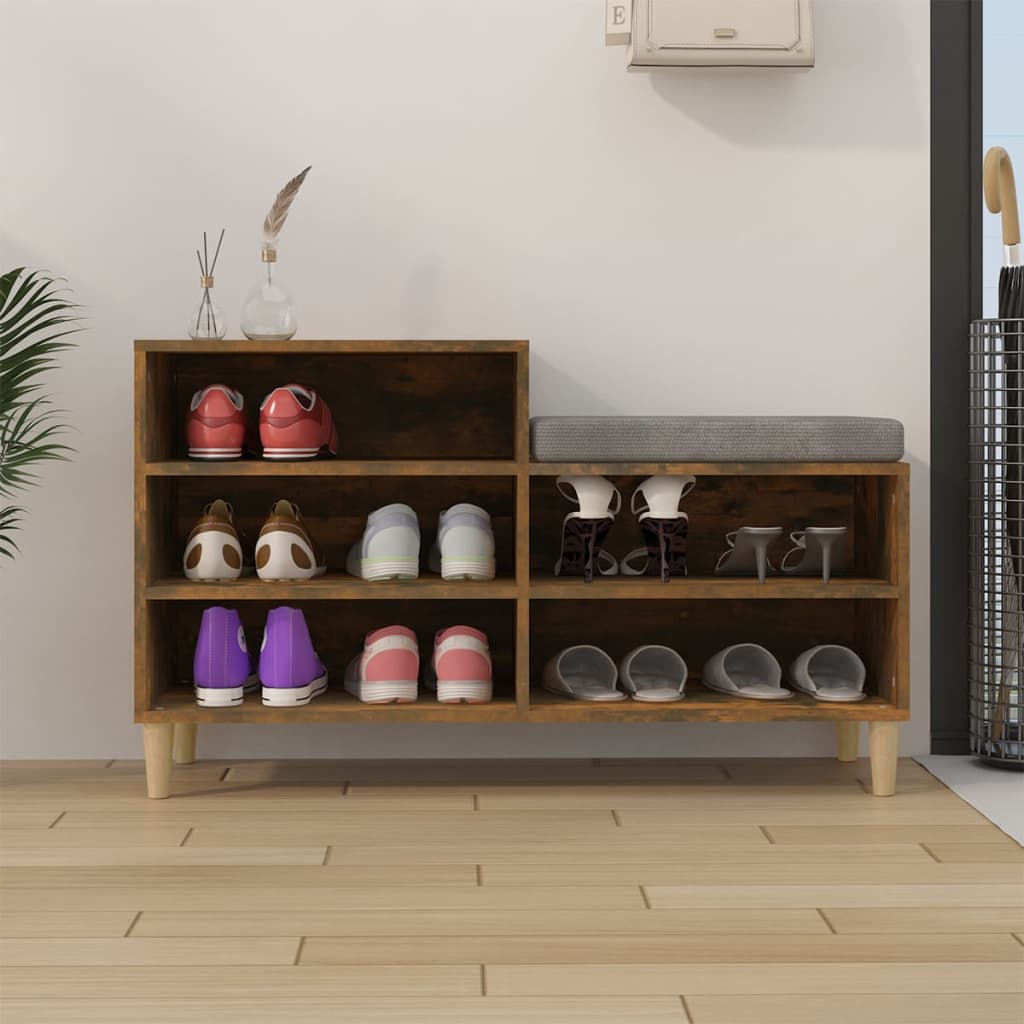 Shoe rack smoked oak 102x36x60 cm made of wood