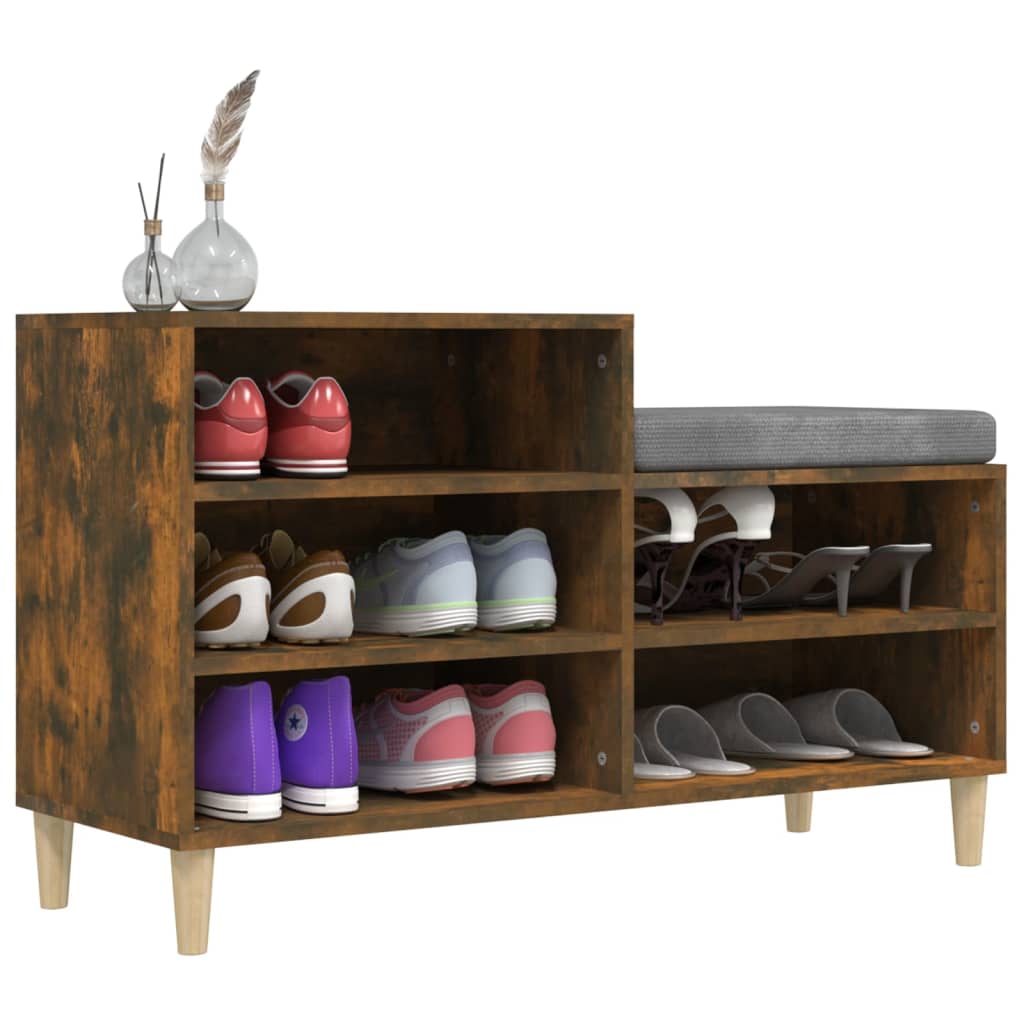 Shoe rack smoked oak 102x36x60 cm made of wood