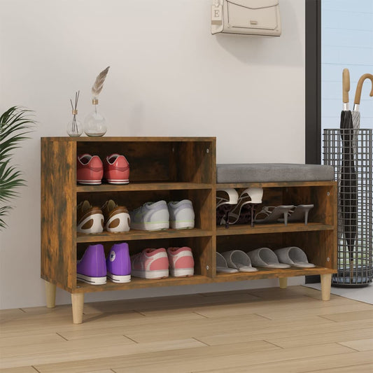 Shoe rack smoked oak 102x36x60 cm made of wood
