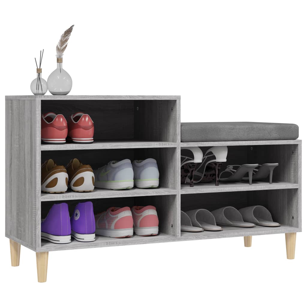 Étagère à chaussures gris Sonoma 102x36x60 cm en bois