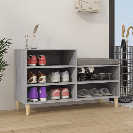 Étagère à chaussures gris Sonoma 102x36x60 cm en bois
