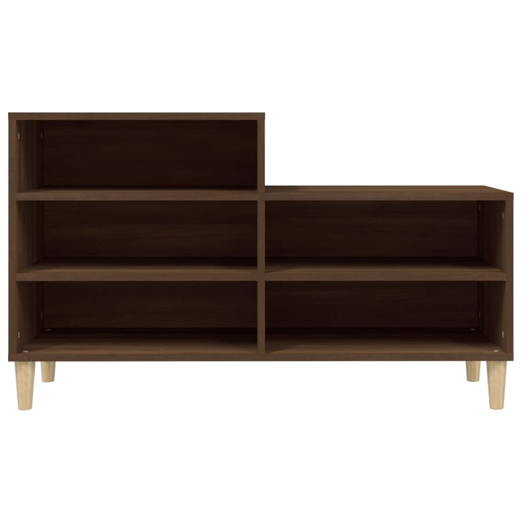 Étagère à chaussures aspect chêne marron 102x36x60 cm en bois