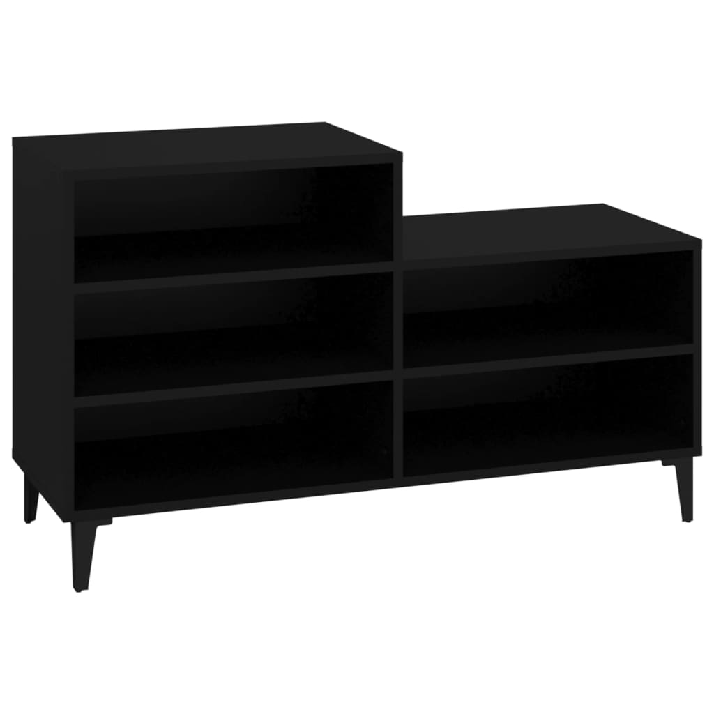 Étagère à chaussures noir 102x36x60 cm en bois