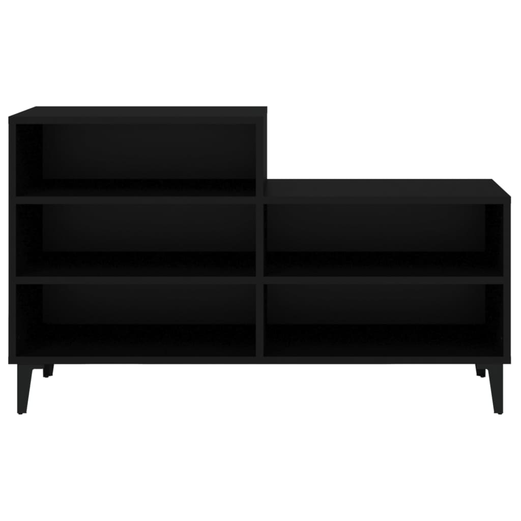 Étagère à chaussures noir 102x36x60 cm en bois