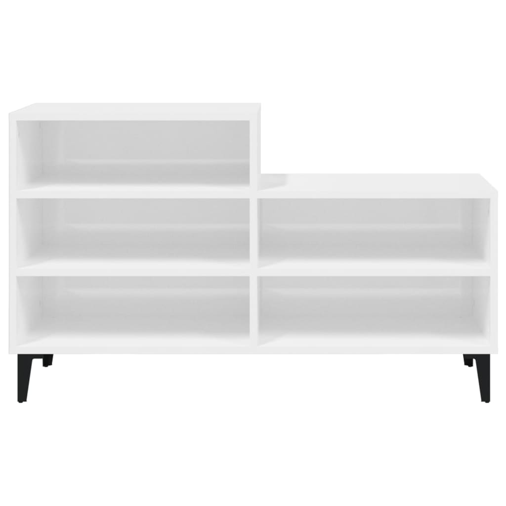Shoe rack high-gloss white 102x36x60 cm made of wood