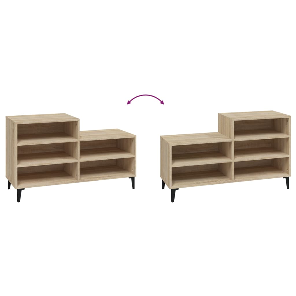 Étagère à chaussures chêne Sonoma 102x36x60 cm en bois