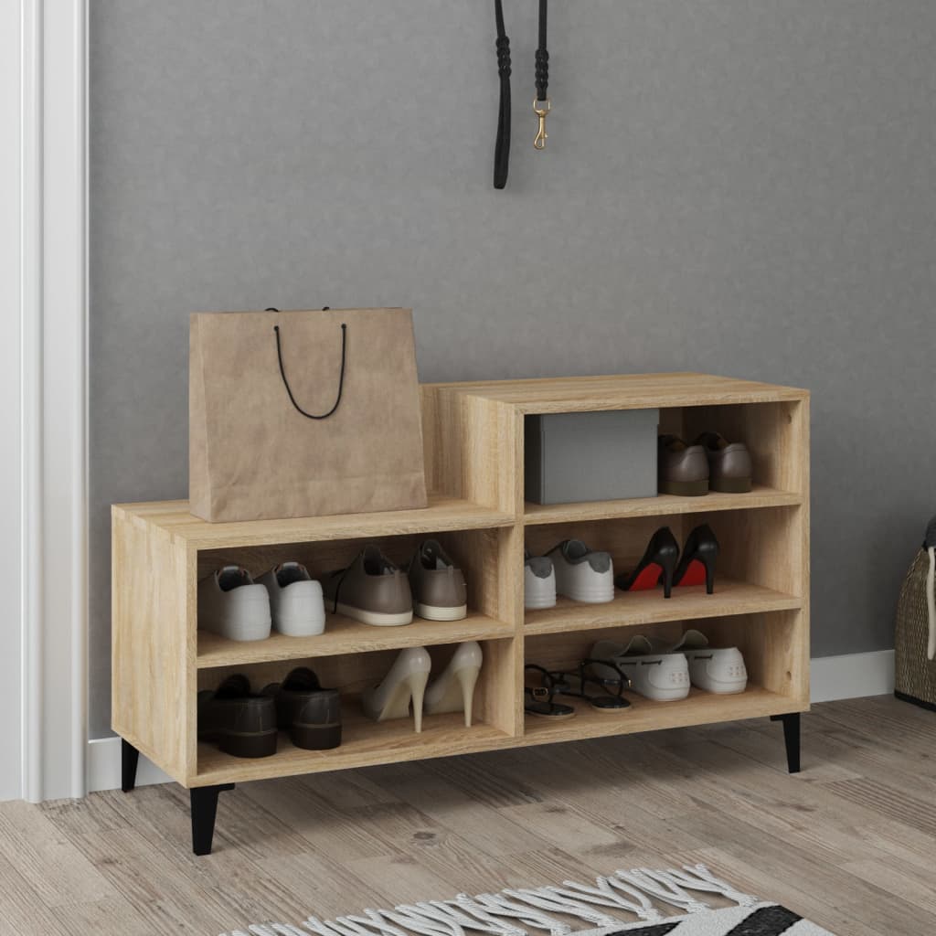 Étagère à chaussures chêne Sonoma 102x36x60 cm en bois