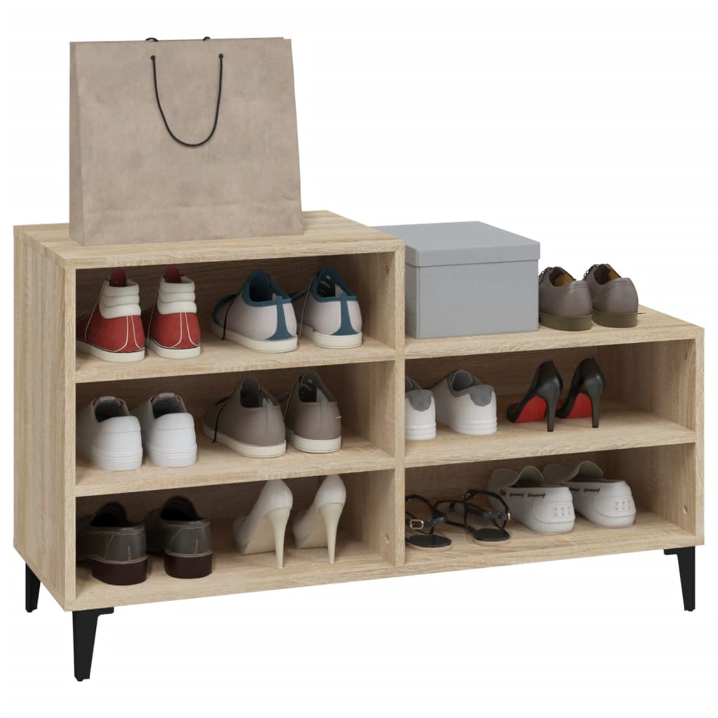 Étagère à chaussures chêne Sonoma 102x36x60 cm en bois
