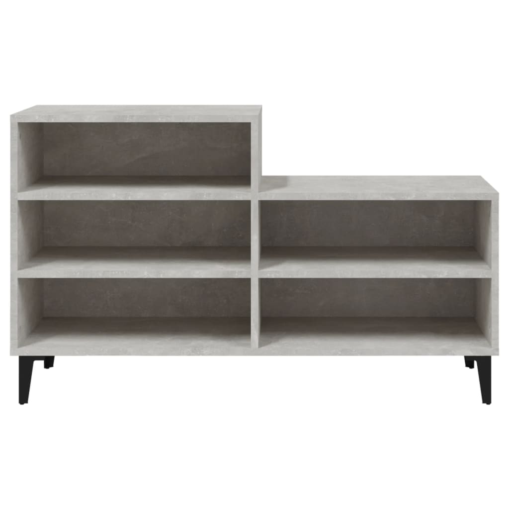 Shoe rack concrete gray 102x36x60 cm made of wood