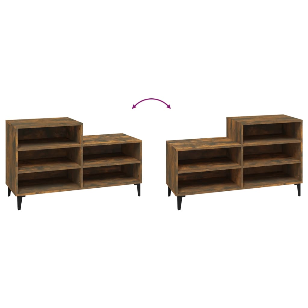Shoe rack smoked oak 102x36x60 cm made of wood