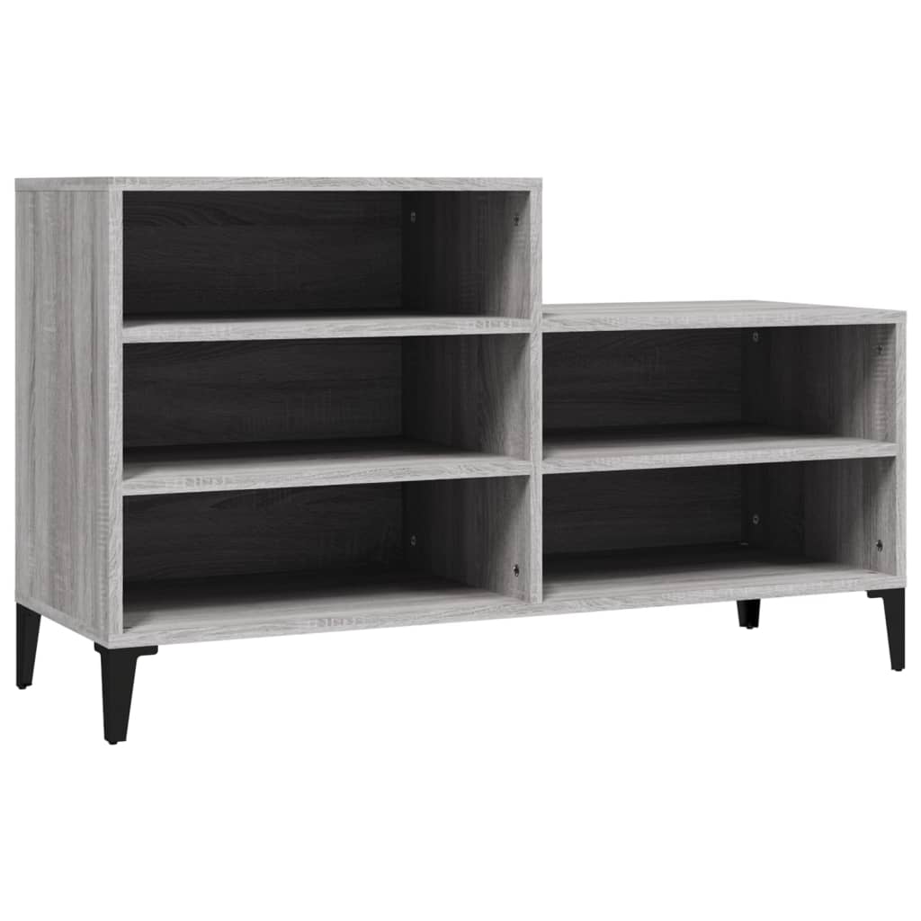 Étagère à chaussures gris Sonoma 102x36x60 cm en bois