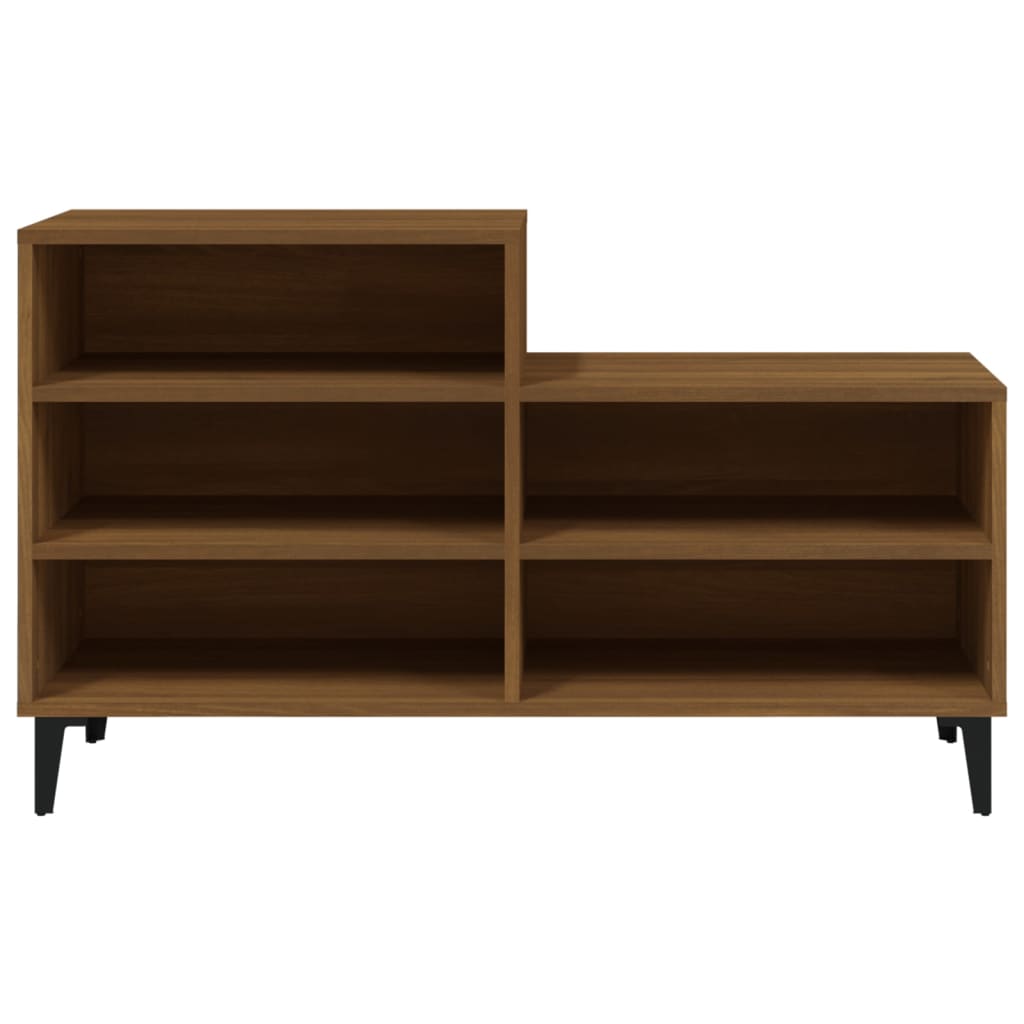 Étagère à chaussures aspect chêne marron 102x36x60 cm en bois