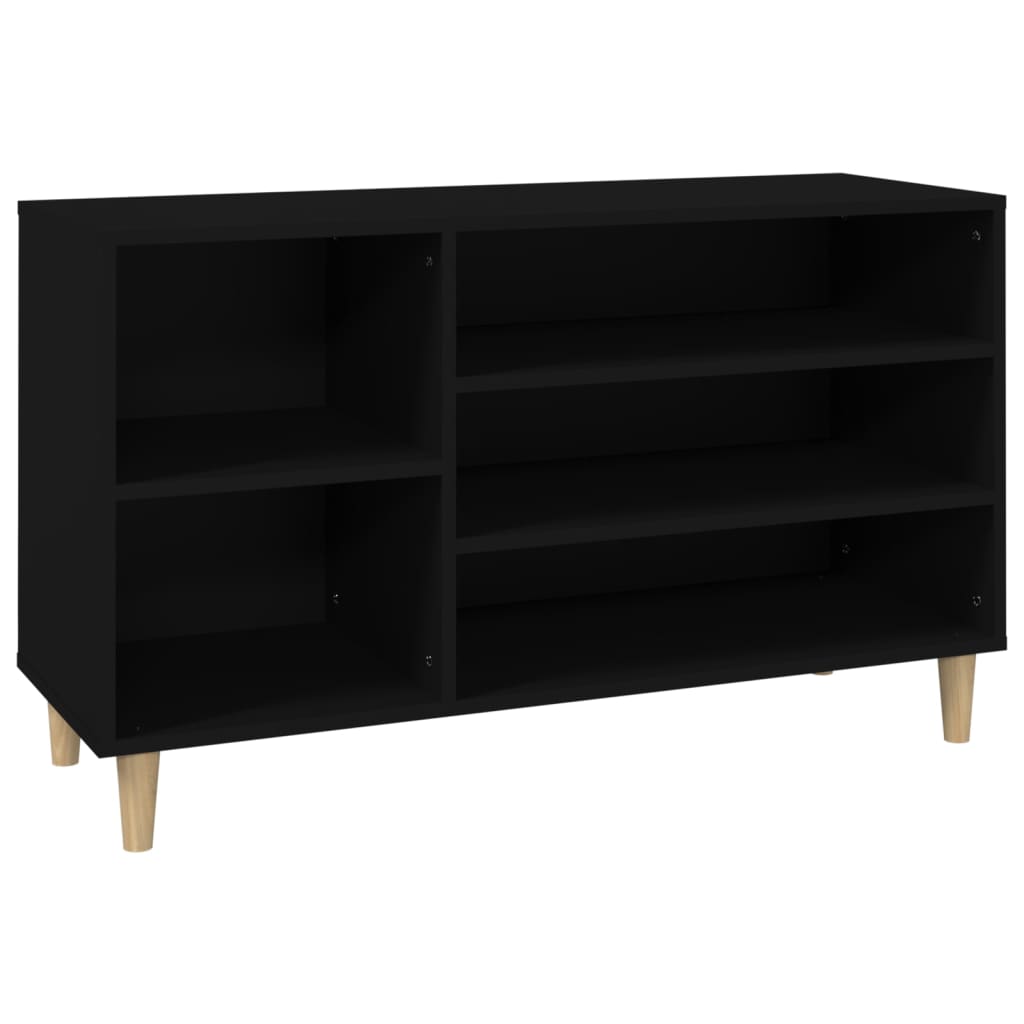 Étagère à chaussures noir 102x36x60 cm en bois
