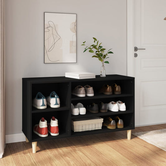 Étagère à chaussures noir 102x36x60 cm en bois