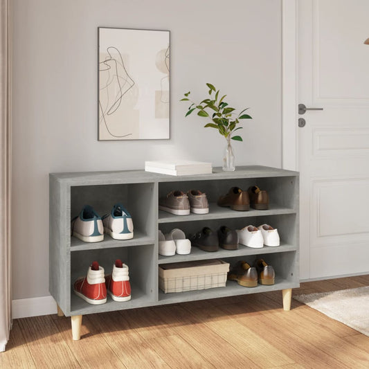 Shoe rack concrete gray 102x36x60 cm made of wood