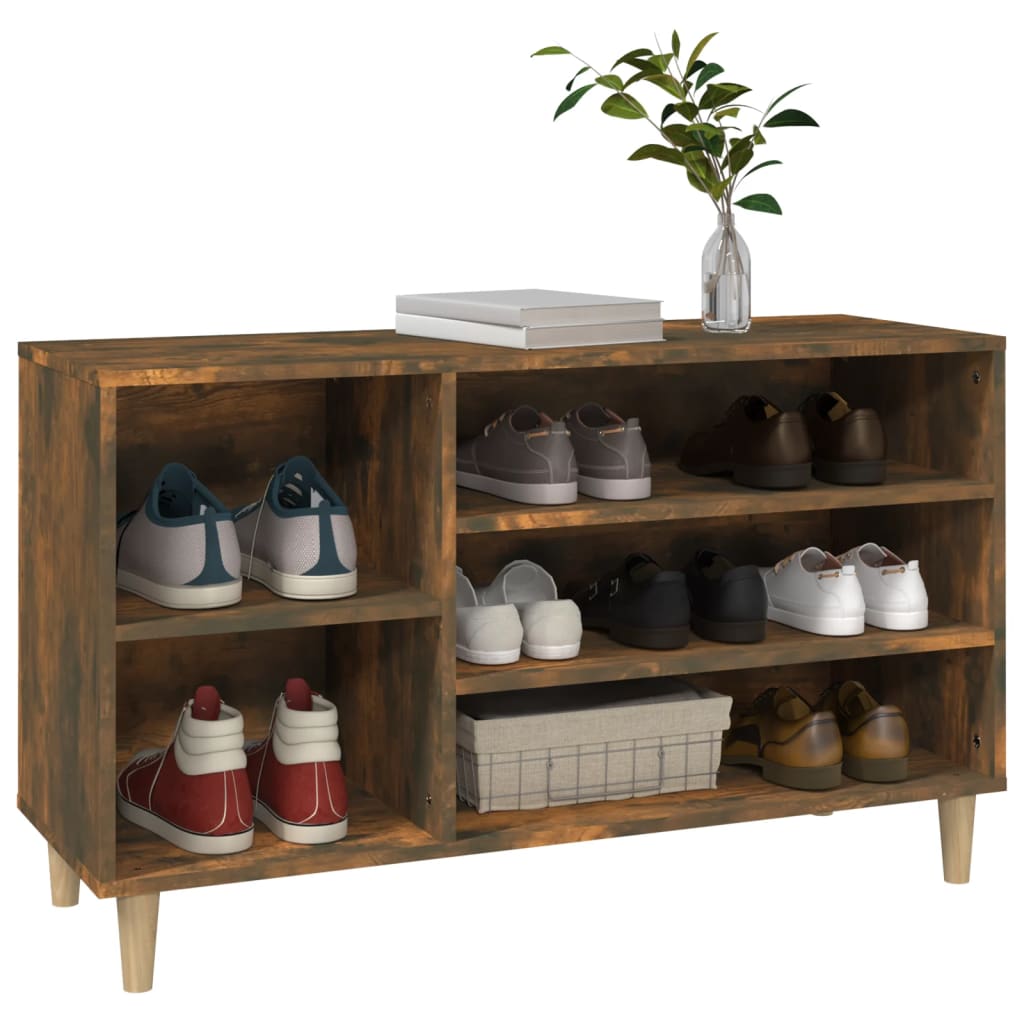 Shoe rack smoked oak 102x36x60 cm made of wood