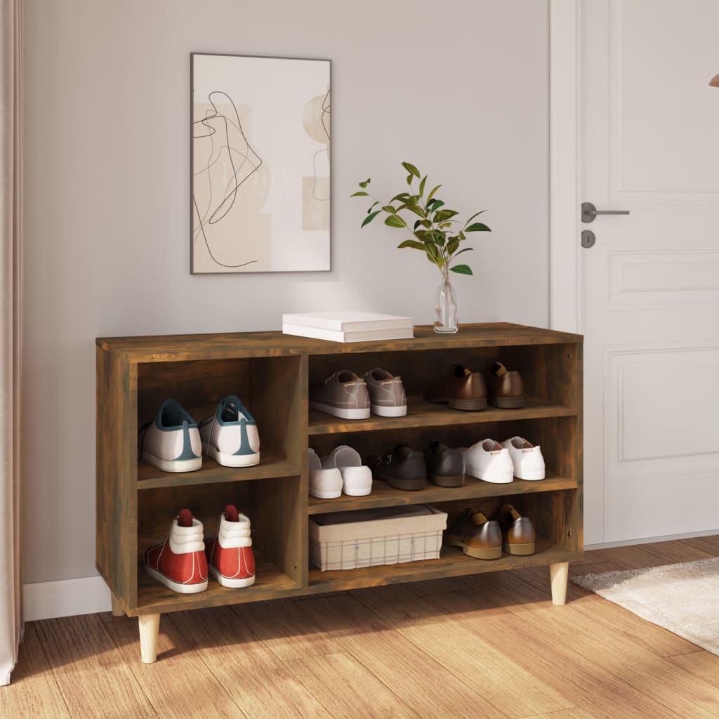 Shoe rack smoked oak 102x36x60 cm made of wood