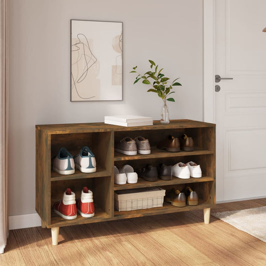 Shoe rack smoked oak 102x36x60 cm made of wood